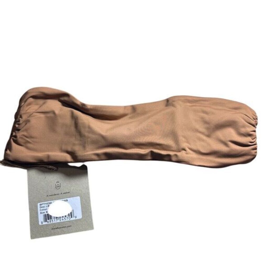 NWT Stone Fox Swim Women's Lele Bikini Top XS Rawhide Brown‎ Twist Front Bandeau - Picture 4 of 5